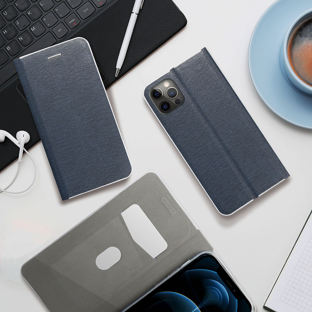 OEM LUNA Carbon Fodral för Samsung A34 5G blå