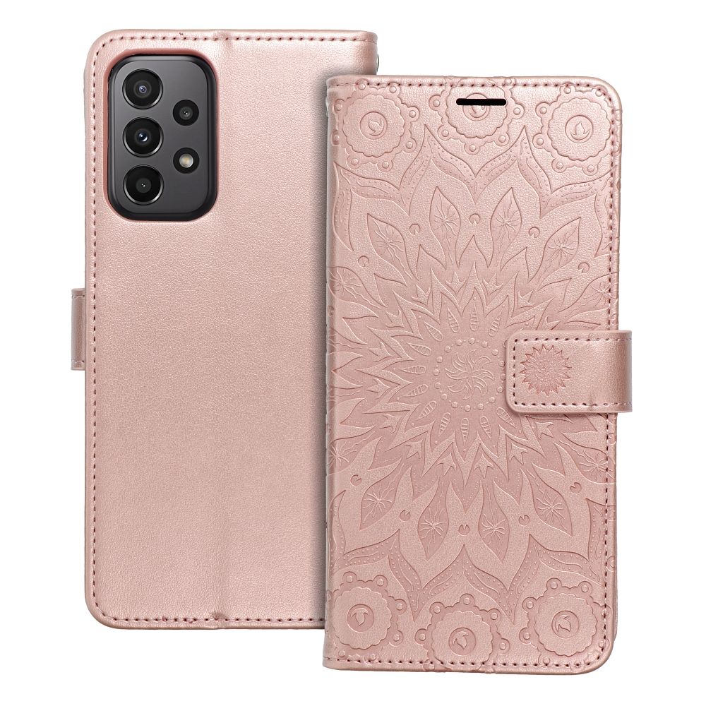 OEM MEZZO plånboksfodral för Galaxy A23 5G mandala roséguld