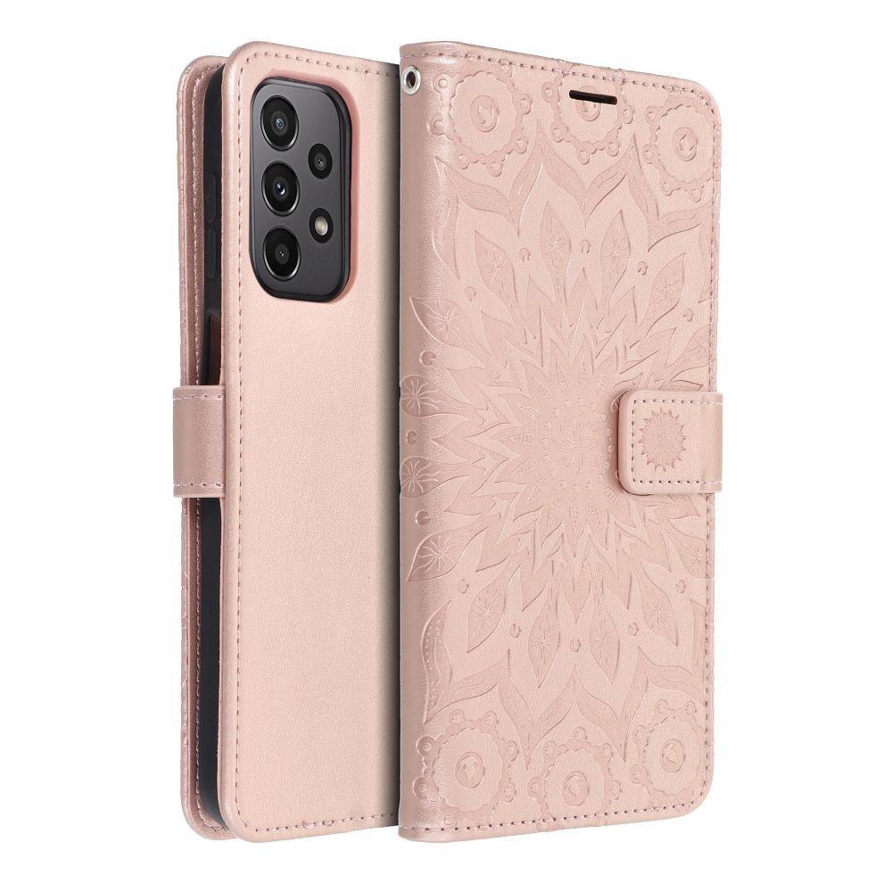 OEM MEZZO plånboksfodral för Galaxy A23 5G mandala roséguld