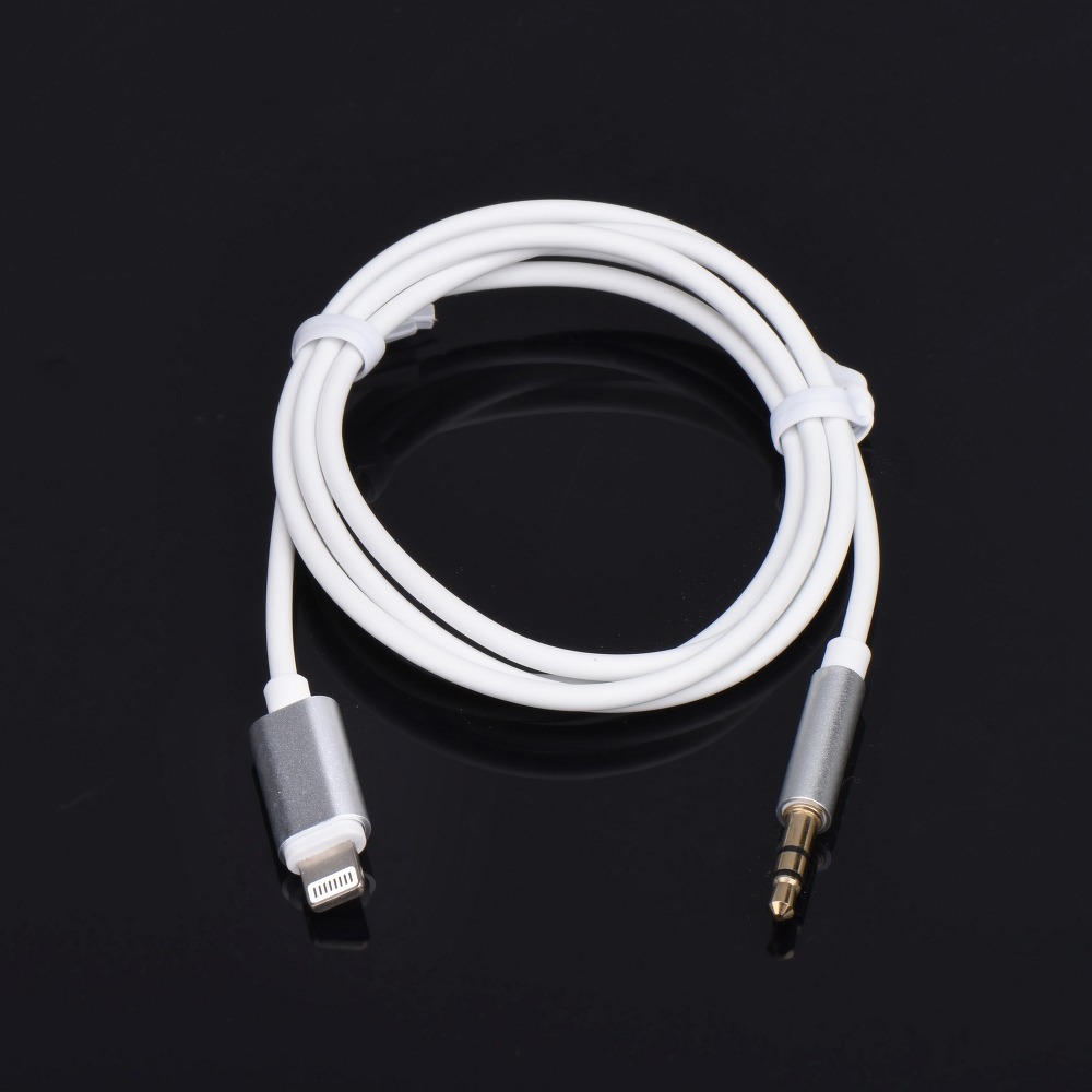 Forcell Adapter audio till iPhone Lightning 8-pin + Jack 3.5mm Vit kabel