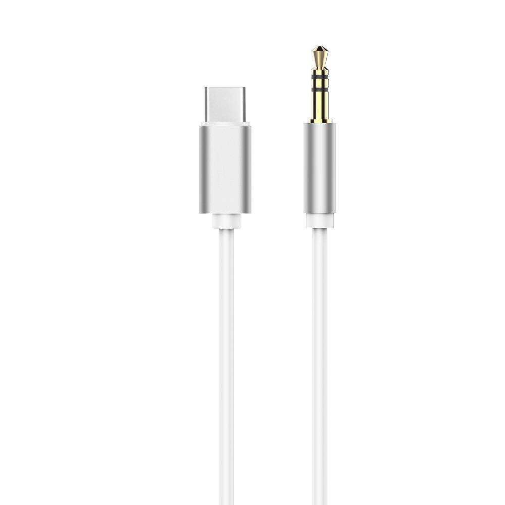 Forcell Adapter HF/audio USB-C - Jack 3.5mm Vit Kabel (male)