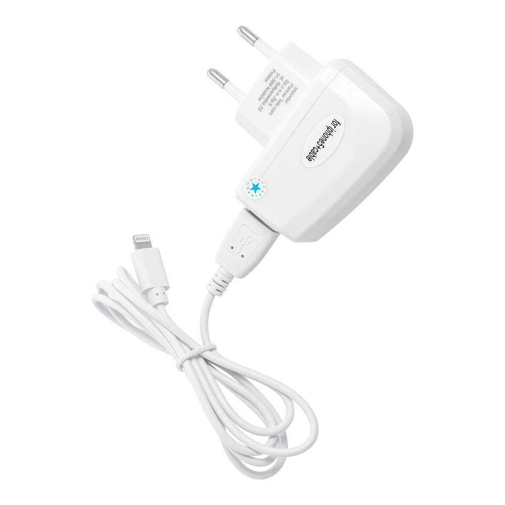 Blue Star Travel Charger till iPhone 5/6/6s/7/8/X Blue Star Lite Vit