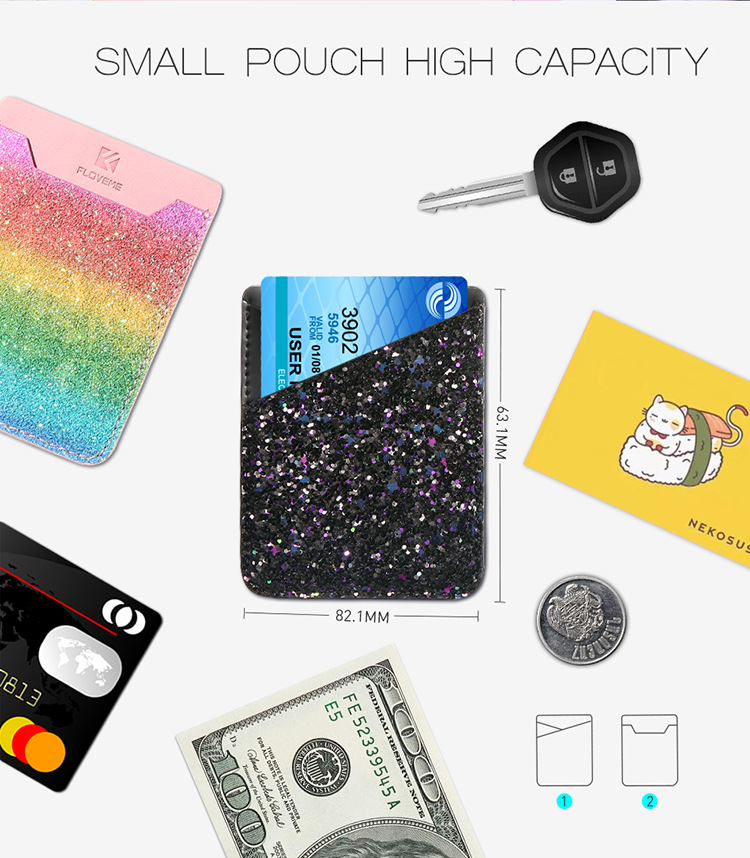 Floveme Floveme Korthållare för smartphones - Glittery Rainbow