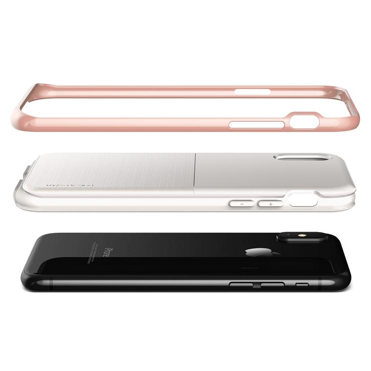 OEM Verus High Pro Shield Skal till Apple iPhone XS / X (Vit - Rose Gold)