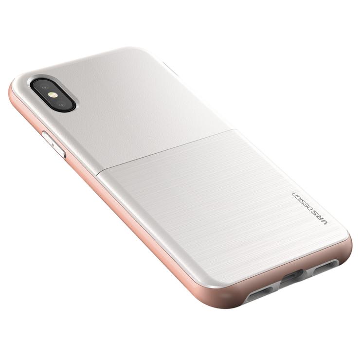 OEM Verus High Pro Shield Skal till Apple iPhone XS / X (Vit - Rose Gold)