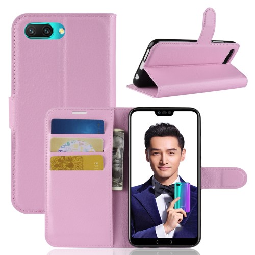 OEM Litchi Plånboksfodral Till Huawei Honor 10 - Rosa