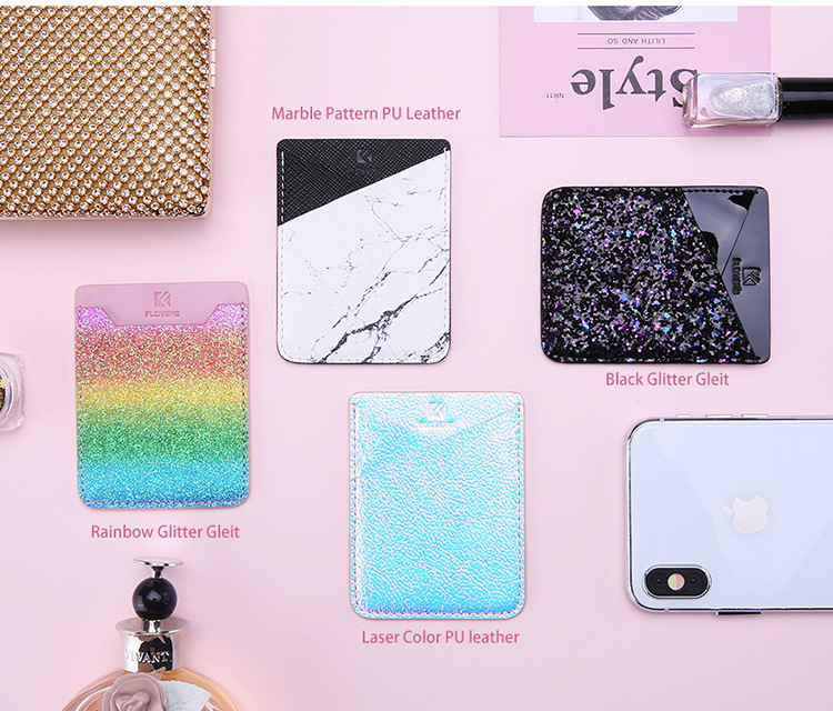 Floveme Floveme Korthållare för smartphones - Glittery Rainbow