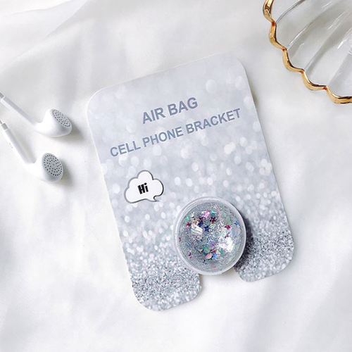 A-One Brand Liquid Glitter Ringhållare till Mobiltelefon - Silver