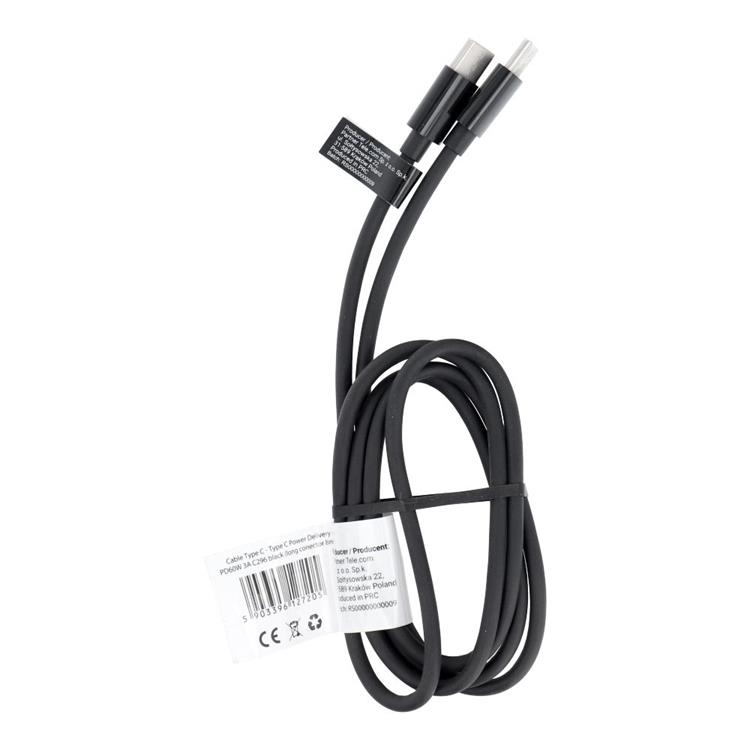 OEM USB-C till USB-C kabel PD 60W 1m - Svart