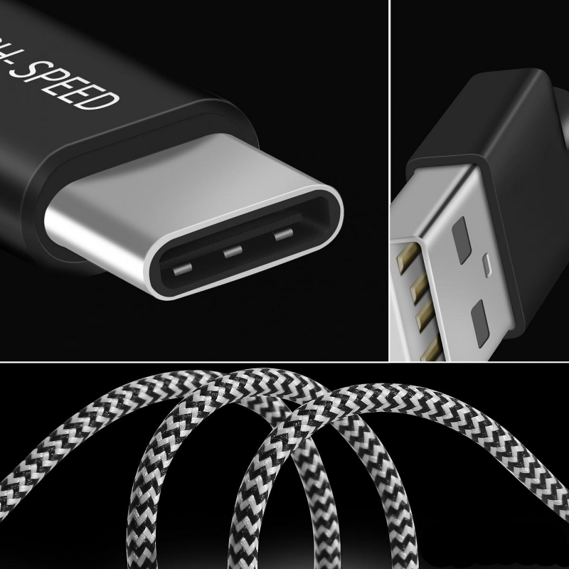 SiGN SiGN Skin USB-C till USB-A kabel 2.1A 3m - Svart/Vit