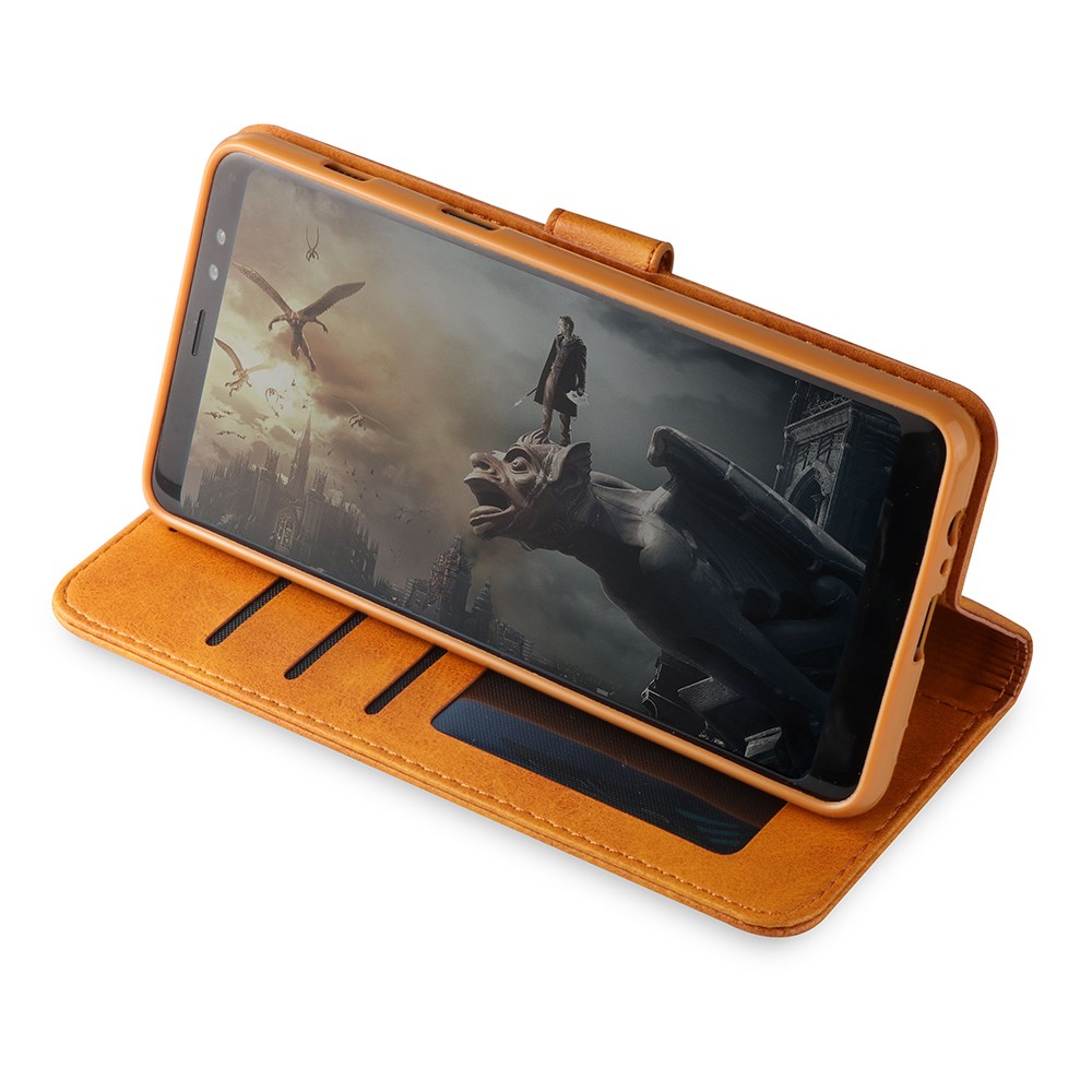 LC.imeeke LC.IMEEKE Plånboksfodral för Samsung Galaxy A8 2018 - Brun