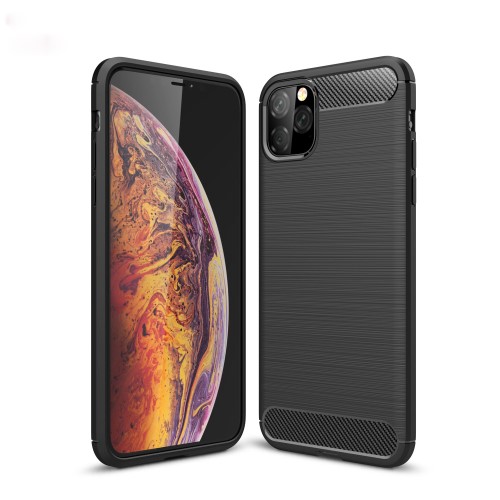 UTGATT1 Skal i Kolfiber-design för iPhone 11 Pro Max - Svart