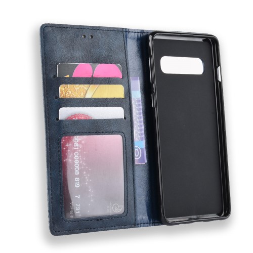 OEM Vintage Plånboksfodral till Samsung Galaxy S10 - Blå